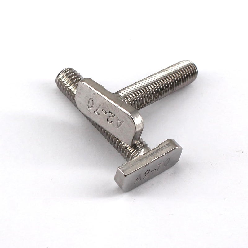 Faspiroty 20Pcs M8x45 304 Stainless Steel T-Slot Bolt T-Shaped Bolt Screw 23mm Head Size - Image 2